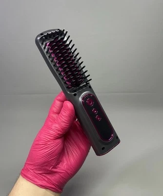 Cordless Hair Straightener Hot Brush Comb Negative Ion 3D Wide Teeth Tangle Free - Image 1 of 4