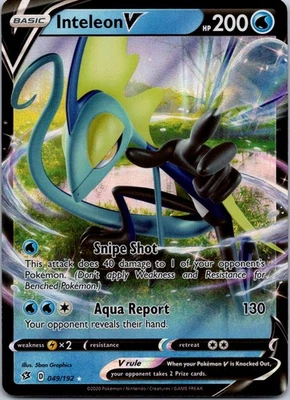 Holo Foil Inteleon V 049/192 Ultra Rare SWSH02: Rebel Clash - Image 1 of 2