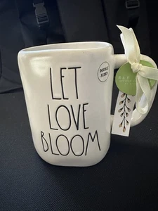 Rae Dunn 5" LET LOVE BLOOM mug with Boots and Flowers on Back NEW - Picture 1 of 2