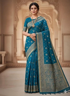 Blusa Sari Bollywood Ropa de Fiesta India Paquistaní Nuevo Sari Boda Diseñador Foto 1 de 4