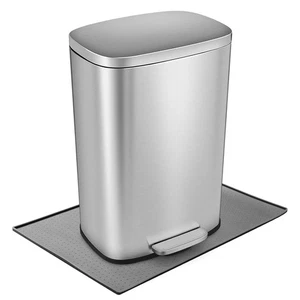 Alfombrilla para bote de basura, material de silicona con partículas antideslizantes hasta 11,8x18,9, plateada - Imagen 1 de 6