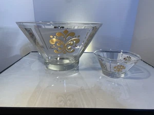Vintage MCM Chip und Dip Set Hasel Atlas Glas Servierschalen Traubenmotiv - Bild 1 von 7