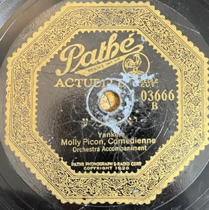 Jewish Yiddish 78 RPM -Molly Picon - yankeke / ich hob a katarh- Pathe France - Picture 1 of 2