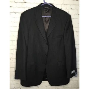 NWT Stafford Executive Men Size 44L Black Three Button Sport Coat Blazer Jacket - Picture 1 of 10