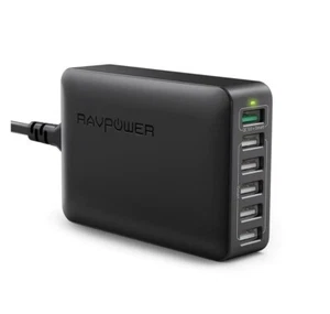 RAVPower Turbo 60W 6-Port Desktop Charger Ideal Charging Companion Random Color - Picture 1 of 7