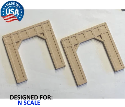 Portal túnel de madera escala X2 N - vía única - modelo de paisaje ferroviario - tren Foto 1 de 4