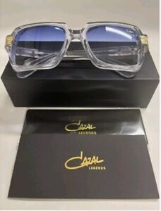 Cazal Sunglasses Square 607- COL.002 Clear Frame Lenses blue Gradient Unisex 