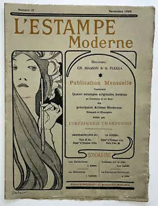 ALFONS MUCHA Estampe Moderne LITHOGRAPHIE Couverture ART NOUVEAU 1898 - Bild 1 von 3