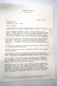 Gerald "Jerry" Ford Typed Letter Signed President April 1976 Republican Congress - Picture 1 of 11