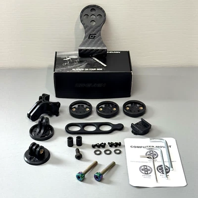 OG-EVKIN Carbon & Titanium GPS Computer Mount Garmin Wahoo CATEYE Bryton GoPro - Image 1 of 4