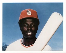 LOU BROCK ~ 8x10 Color Photo Picture ~ Close-Up w/Bat ~ St. Louis Cardinals