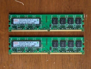 Hynix RAM 1GB + 1GB (2 GB tot) PC2-6400U SDRAM DDR2 667 MHz 240 Pin PC Desktop - Foto 1 di 2