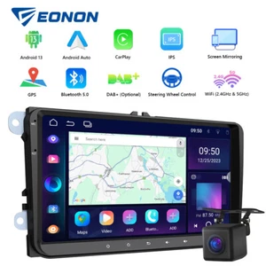 CAM+Android 13 9" Head Unit Car Stereo GPS Sat Nav DAB+For VW Golf MK5 MK6 Jetta - Picture 1 of 23