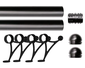 Solid Bar Mount Foot Rail Kit, 2" OD Stainless Steel Tubing w/Internal Connector - Imagen 1 de 37