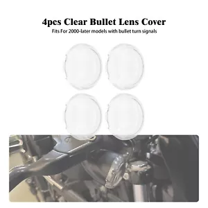 4x Cubiertas de lente transparentes con luz LED Bullet para Harley Electra Road Glide Sportster - Imagen 1 de 17