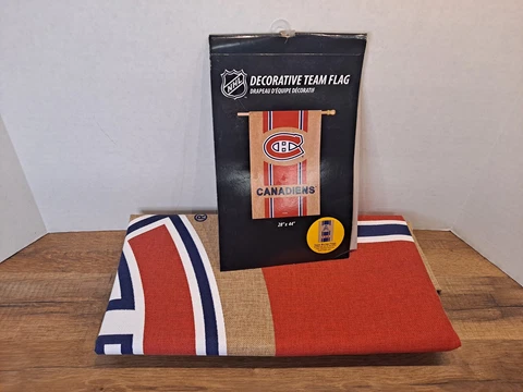Montreal Canadiens EG Premium 2-sided 29x43 BURLAP Banner House Flag Hockey Cover