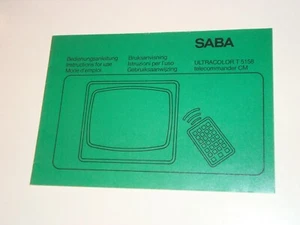 Saba Bedienungsanleitung User Manual für: ULTRACOLOR t 5158 TELECOMMANDER CM - Bild 1 von 2