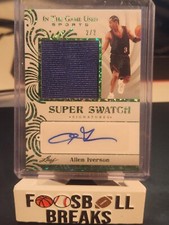 2022 Leaf In the Game Emerald Allen Iverson Autograph Relic 2/2 76ers