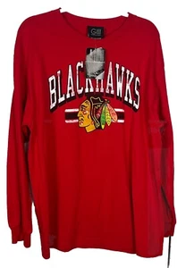 NHL NWT GIII Sports Chicago Blackhawks Long Sleeve Red Tshirt Mens Size L - Picture 1 of 6