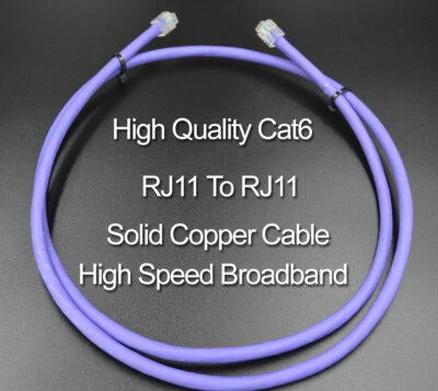 20M Cat6 Router cable BT Infinity VDSL RJ11 to RJ11 High speed Broadband & ADSL - Image 1 of 2