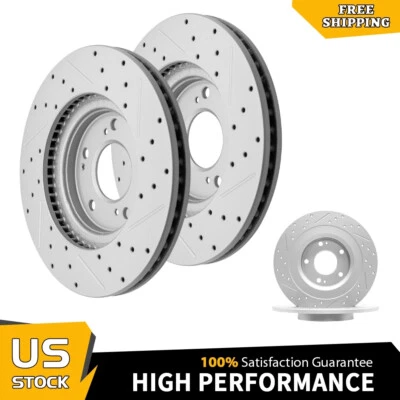 294mm Front 302mm Rear Drilled Disc Brake Rotors for Mitsubishi Outlander Sport - Image 1 of 4