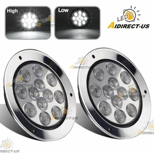2 PIEZAS 12 LED Blanco 4" Marcador de Luces Reversas Redondas de Respaldo con Anillos de Acero Inoxidable Sellados - Imagen 1 de 9