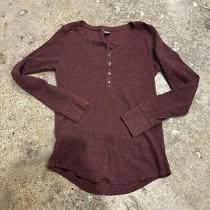 eddie bauer women’s waffle knit thermal henley long sleeve small - Picture 1 of 5