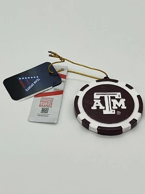 Texas A&M Aggies Gig 'Em Aggies Juego Chip Ornamento NCAA Equipo Deportes América Foto 1 de 4