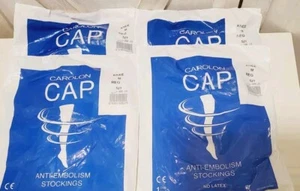 4 Carolon CAP Anti Embolism Stockings Knee Size M Reg New in Package 521 - Picture 1 of 5