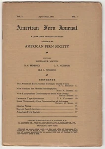 American Fern Journal April-May, 1941 Vol. 31 No. 2 (Quarterly) Plants Botany - Bild 1 von 2