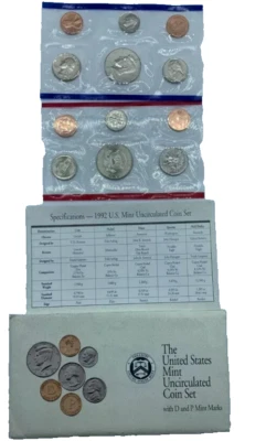 1992 US Mint Uncirculated P&D Coin Set In OGP With COA - Image 1 of 4