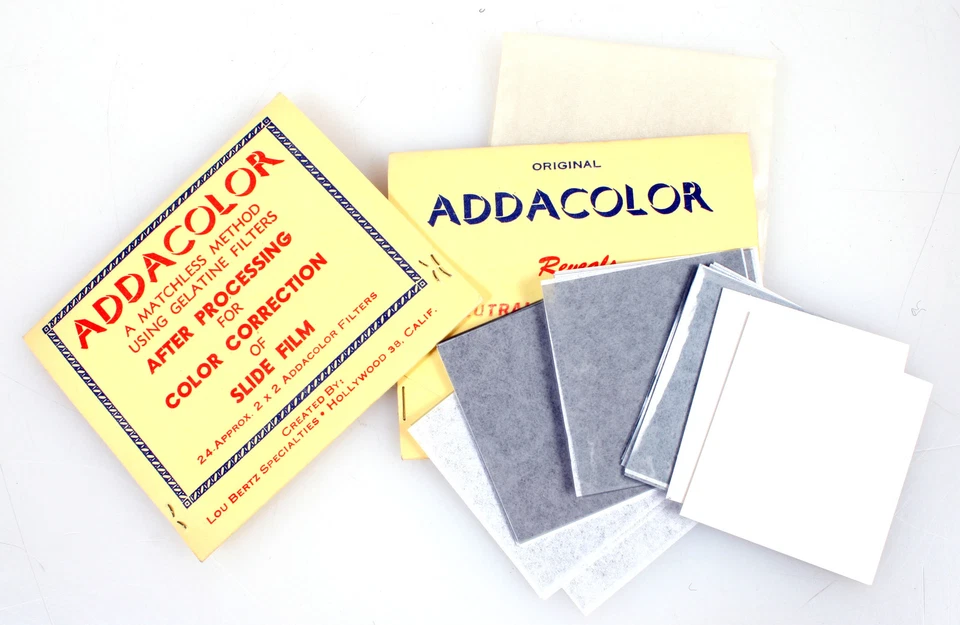 ADDACOLOR SLIDE FILTERS-NEUTRAL DENSITY AND COLLOR CORRECTION 2X2" IN ORIG. PACK - Image 1 of 1