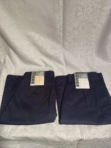 IZOD Boys Flat Front Shorts, Navy, School Uniform Size 16 Slim New Lot Of 2 - Picture 1 of 6