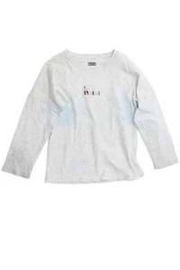 Kith Girls Long Sleeves Graphic Round Neck Basic T-Shirt Gray Size 6 - Picture 1 of 5