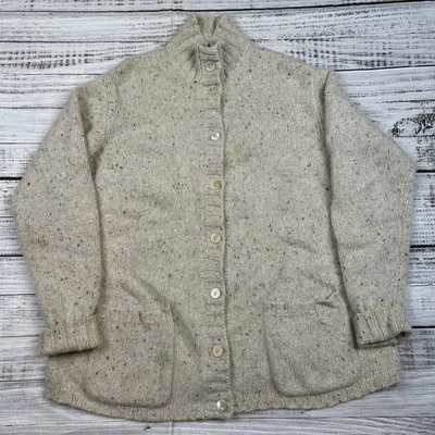 Saks Fifth Ave 100% Cashmere Turtleneck Cardigan Sweater Button Women's L Chunky - Image 1 of 4