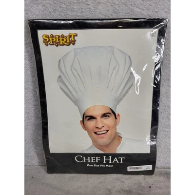 Sombrero de Chef Spirit Halloween Disfraz Talla Única Blanco Cocina Cocina Fingir Jugar Foto 1 de 3