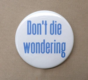 Don’t Die Wondering Large 2.25” Button Repro Gay Lesbian Vintage Spruch LGBT - Bild 1 von 3