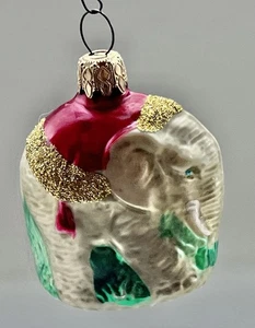 Vintage West Germany & Poland mundgeblasen Merkur Glas Glimmer Elefanten 3" Ornament - Bild 1 von 19