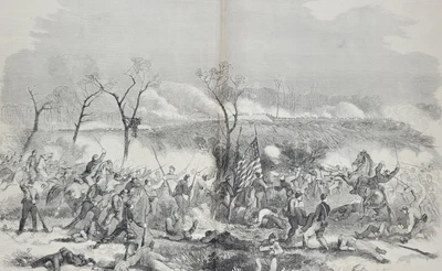 Battle of Fort Donelson  1862  vintage print  Gallant Charge Illinois Volunteers - Image 1 of 4