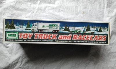 Vintage 1997 Hess Toy Truck and Race Cars NOS - Image 1 of 4