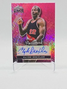 2025 Leaf Signature Series Pink Shimmer Clyde Drexler 1/1 Auto - Picture 1 of 2