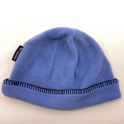 Columbia Light Blue Fleece Winter Hat Blanket Stitch Women L-XL - Image 1 of 4