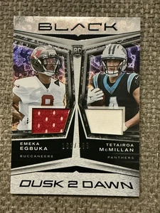 2025 Panini Black Egbuka McMillan Dusk Dawn Dual Patch Raiders Panthers RC /199 - Picture 1 of 2