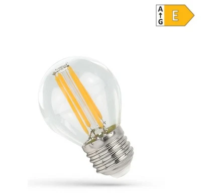  LED E27 G45 Filament KLAR 4W = 42W Tropfen 510lm  360° 230V Neutralweiß 4000K  - Bild 1 von 3