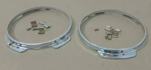Fit For Suzuki Samurai SJ Headlight Head Lamp Chrome Bezel Ring Rim Set Pair - Picture 1 of 7