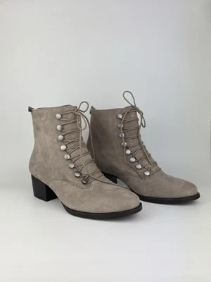 Earth Doral Women's Suede Taupe Ankle Boots Lace Up Size 39 - image 1 of 4