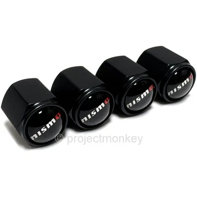 Nismo 99927-RN302 Air Valve Stem Caps Black Aluminum Fits: Infiniti & Nissan - Image 1 of 2