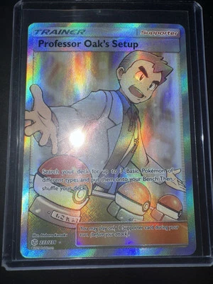 Pokémon Professor Oak's Setup 233/236 - Sm Cosmic Eclipse TCG Full Art - NM - Image 1 of 3