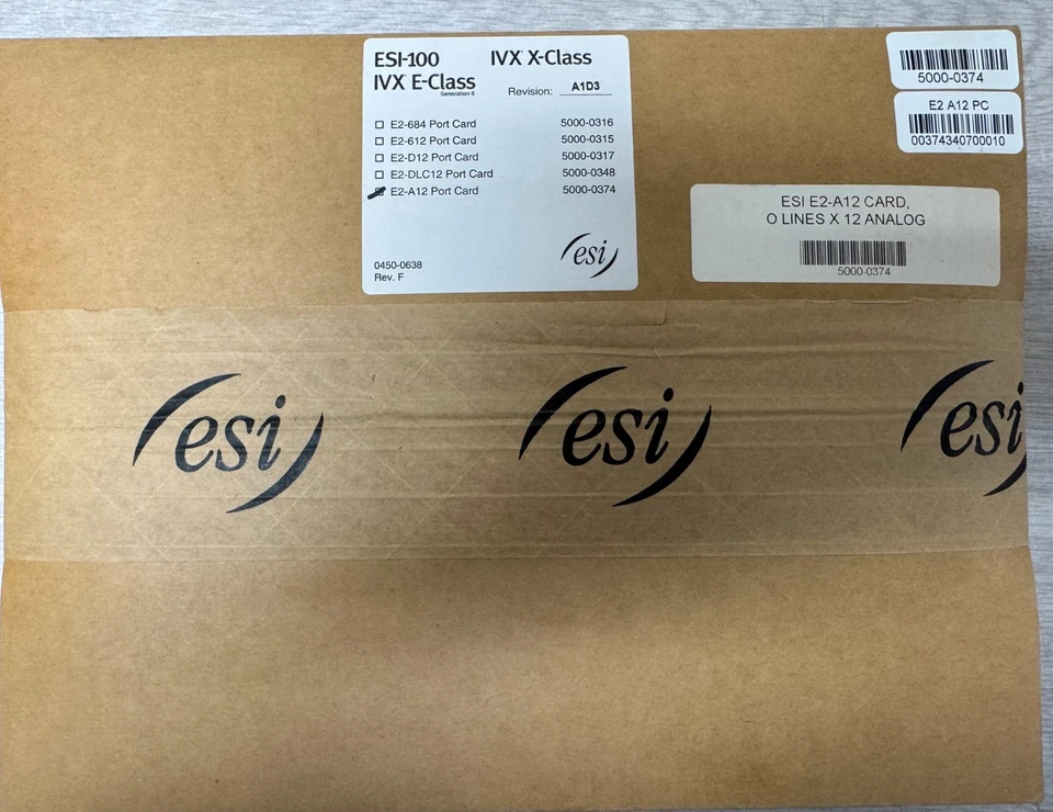 ESI-100 / Revision A1D3 / 5000-0374 IVX X-Class E2-A12 Port Card *NEW* - Image 1 of 1
