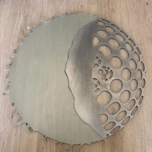 A metal /glass art sculpture with and abstract design, Possibly a human cell . - Picture 1 of 5